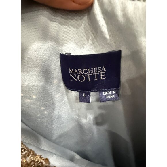 Marchesa Notte Ombre Sequin One-Shoulder Flutter Dress Size 6 Retails $895 - Picture 5 of 5